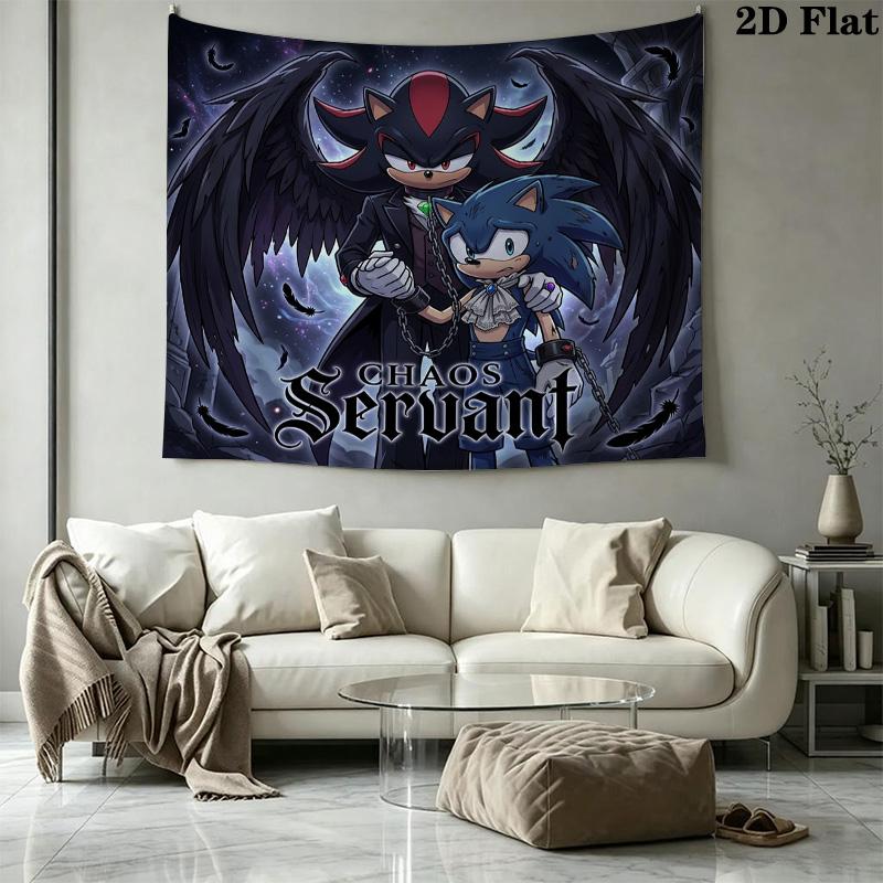 Sonic Hedgehog Wall Tapestry Aesthetic Wall Hanging Printed Fabric Blanket Decorative Tapestries For Bedroom Living Room Home Decor