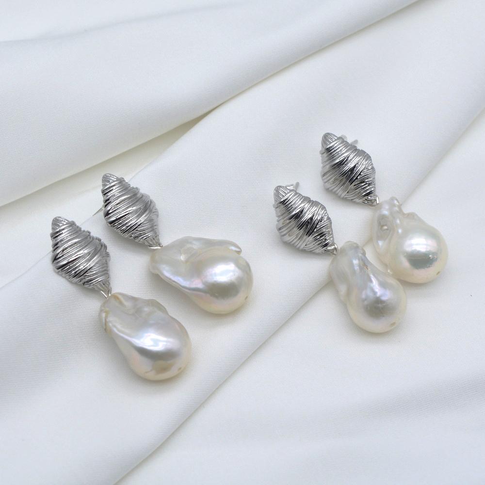 Серьги из натурального барочного жемчуга — фото 5