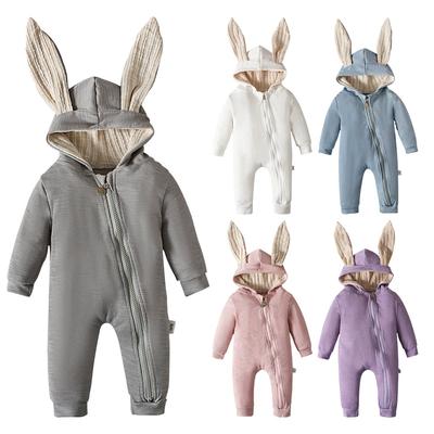Bunny Baby Hoodie Outfits Rompers Cotton Zipper Kids Clothes Christmas Costumes Jumpsuit Autumn Winter Newborn One-Pieces Infant Costume 3-24 Months
