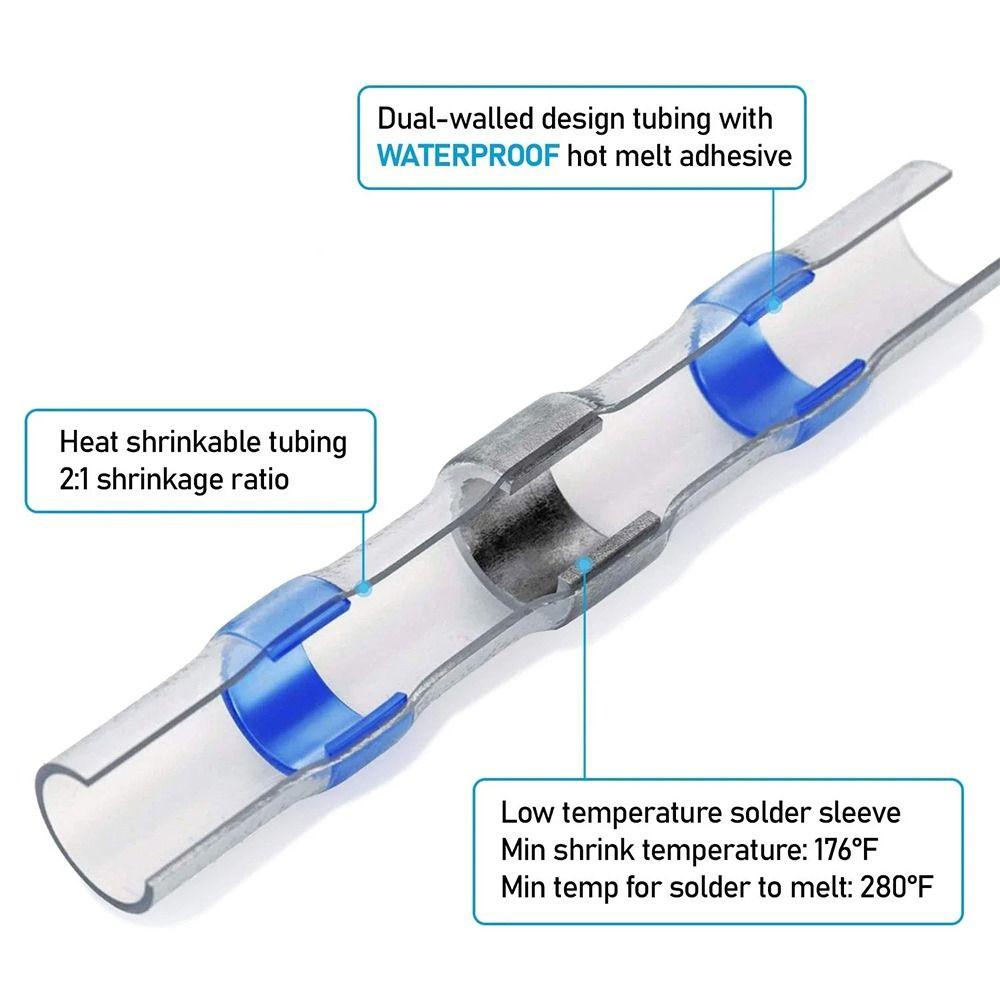 500Pcs/Set Insulated Electrical Wire Terminal With Solder Seal Electric Connector Set