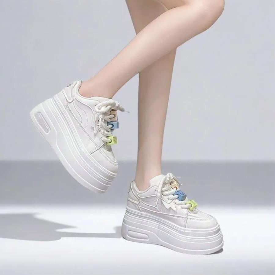 Ladies 2025 new thick-soled women's vulcanized shoes increase 6 cm casual sports shoes high heels women's board shoes sneakers