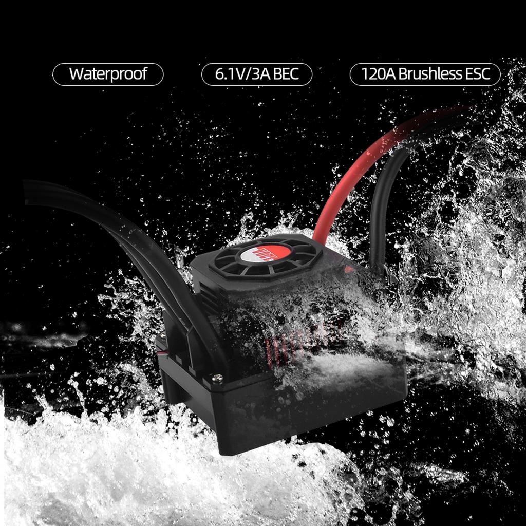 SURPASS HOBBY 120A Brushless ESC Waterproof Electric Speed Controller for 1 8 1 10 RC Truck Off Road Car