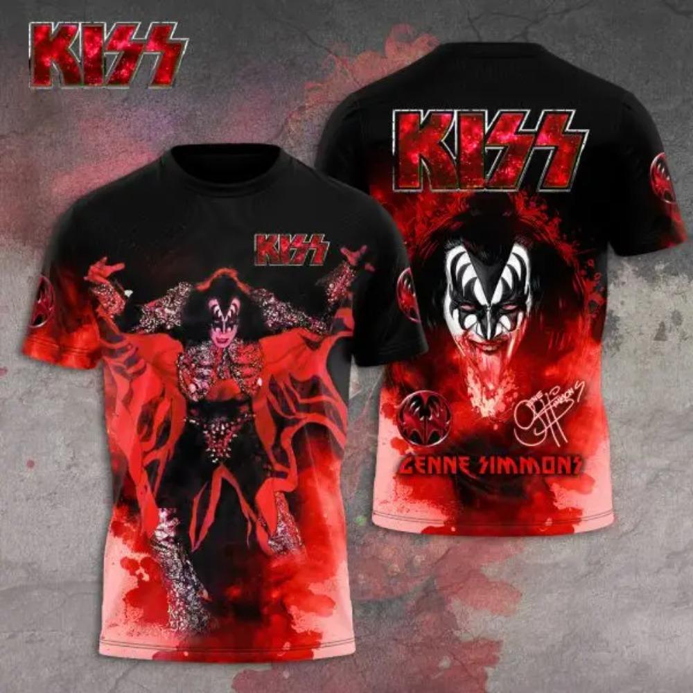 

2025 New Popular Rock Band Kiss 3D Printed t shirts Men/Women Hip Hop Street Tee Shirt Loose Casual Top Oversized Men s Clothing 160