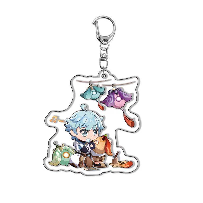 Genshin Acrylic Keychain Sweet Rain Walnut Monster Cartoon Pattern Anime Pendant