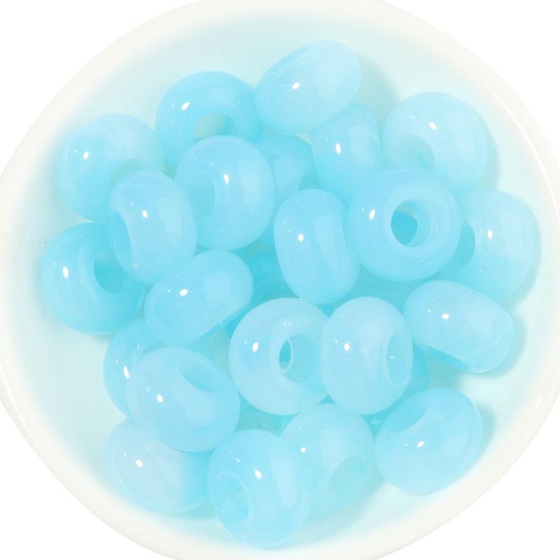 50 Acrylic Two-Color Crackle Crystal Large Hole Beads - Spring Color Spacer for DIY Bracelets