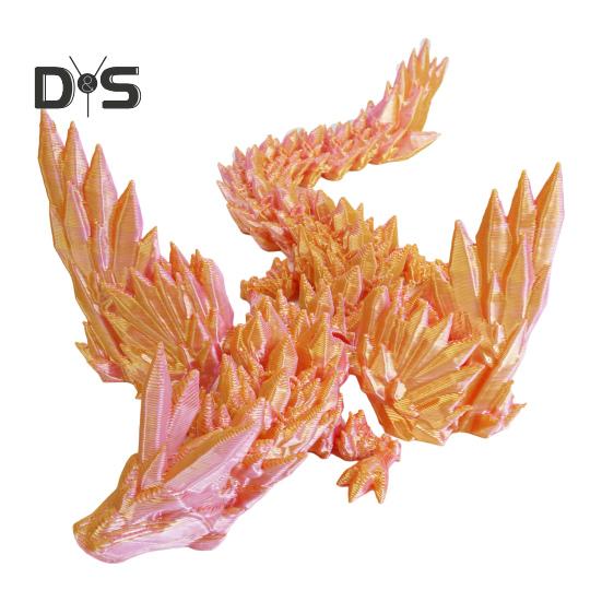 Figurita de Dragón Volador Impresa en 3D Articulaciones Móviles Figura de Dragón Colorida Modelo de Dragón Alado Articulado Juguete Fidget Adorno Decorativo de Escritorio