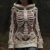 Womens Cozy Oversized Hooded Sweater With 3D Christmas Snowman Print Soft Knit Pullover Winter