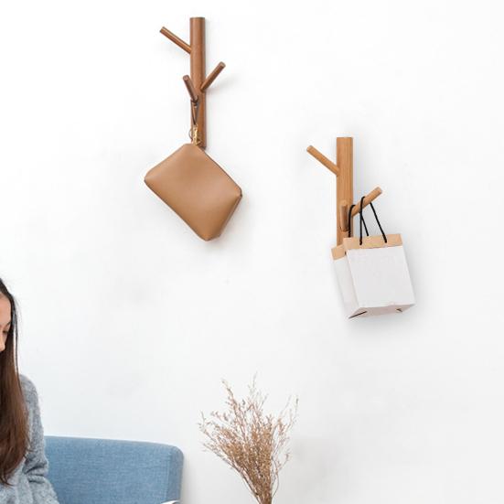 

Скандинавская бамбуковая вешалка для одежды, настенная вешалка для спальни, ветка дерева, шляпы, держатель для сумки