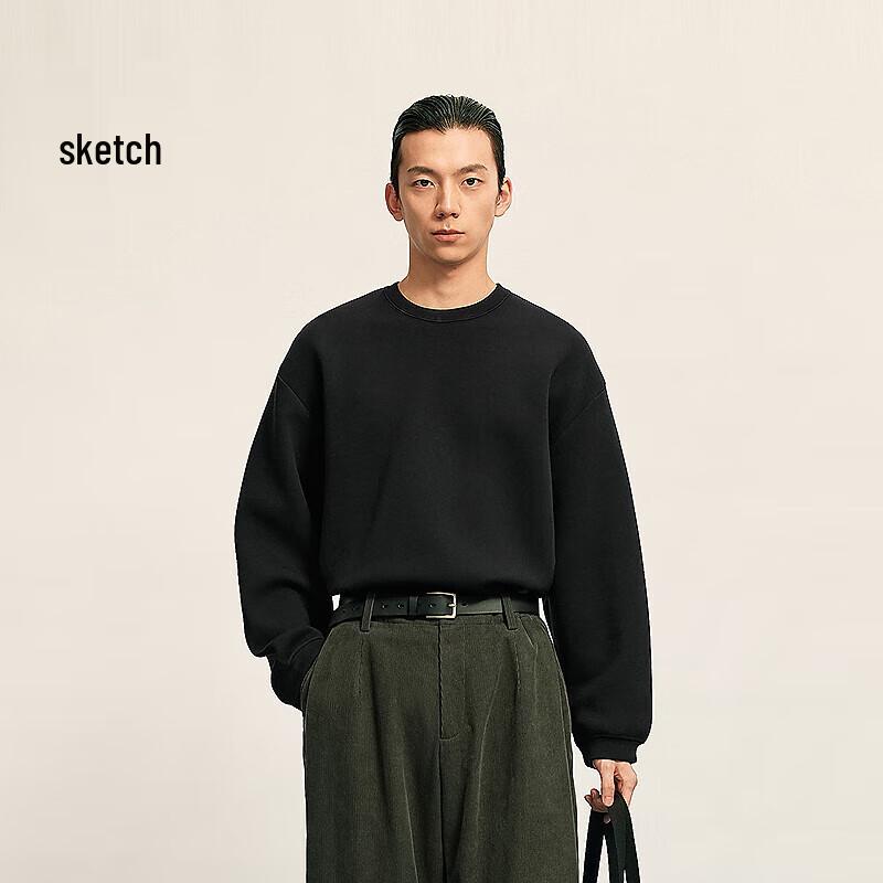 

Men s Loose Fit Round Neck Pullover Sweatshirt S