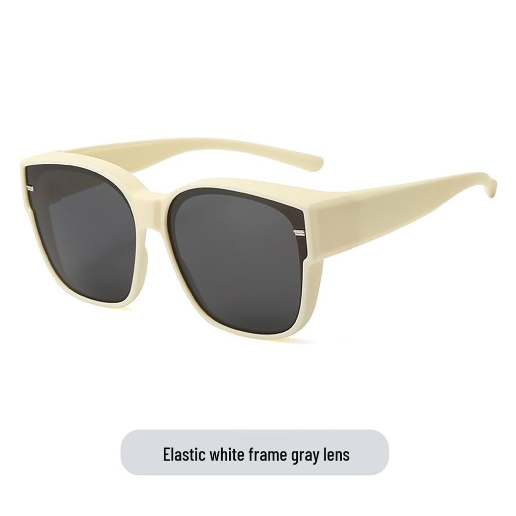Unisex Polarized TR Clip-On Glasses Set - Trendy, Large Frame Sunglasses for Driving