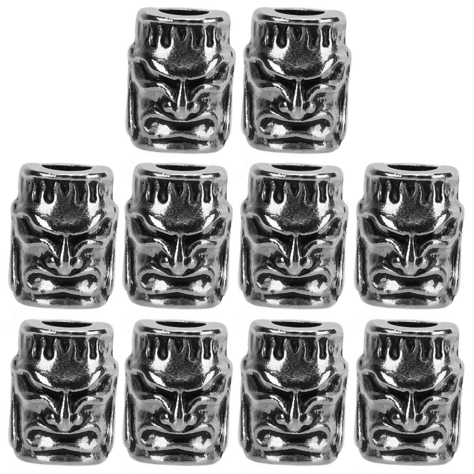 

10 шт. Металлические бусины-темляки для ножей из паракорда, отверстие 6 мм для изготовления браслетов, двусторонний тип