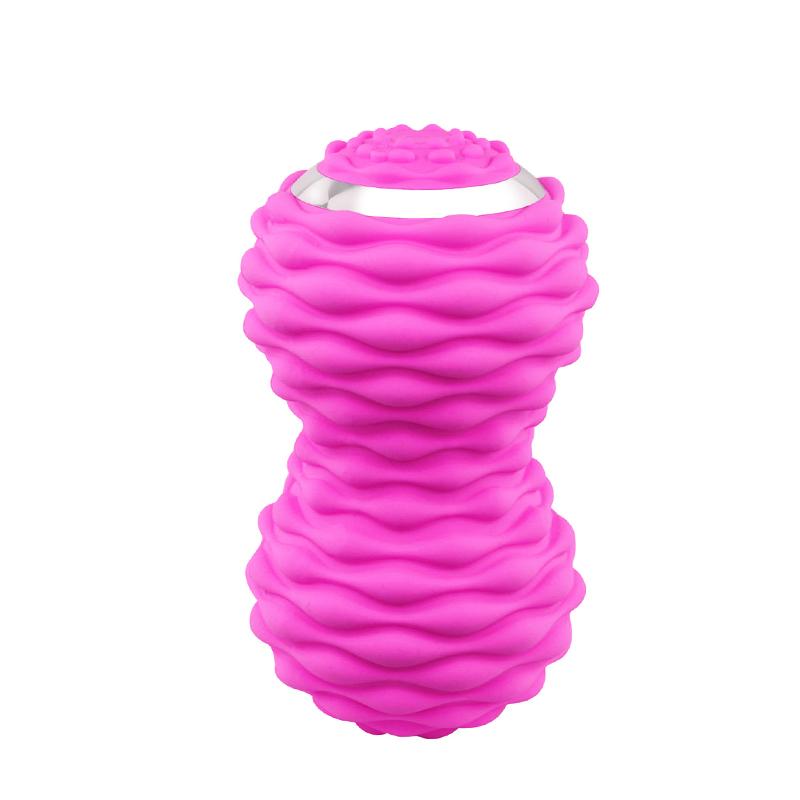 Massage Peanut Ball Electric Vibration Yoga Myofascial Ball Vibration Relaxation 4-Speed High-Intensity Fitness Massage Roller ярко-розовый