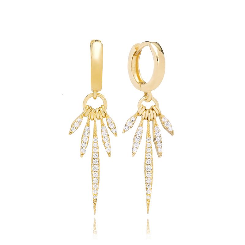 925 Silver Needle Long Chain Stud Earrings For Women Exquisite Zircon Geometric Tassel Pendant Earrings Luxury Jewelry
