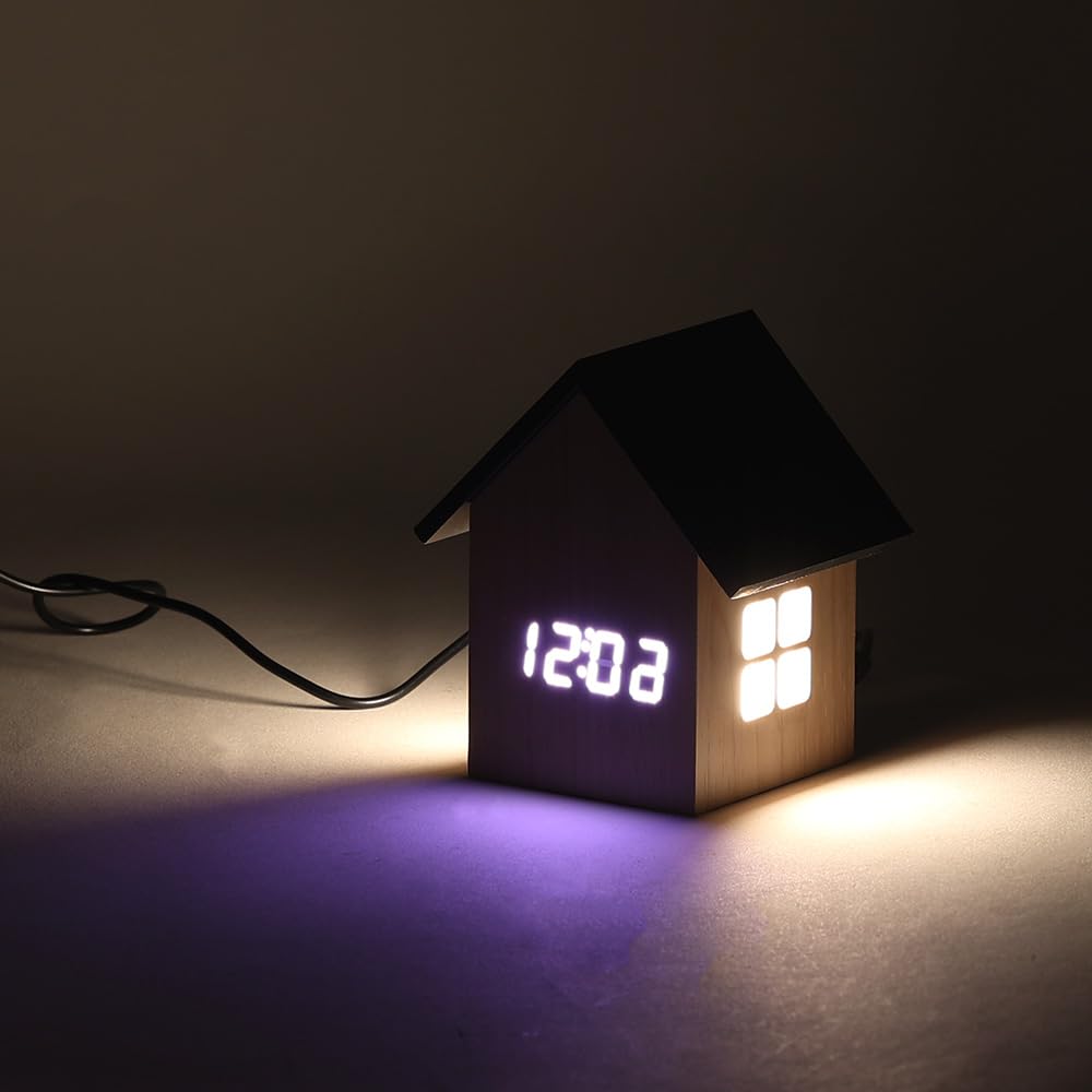 And Nostalgic Clock Lamp by GLIM HOUSE Gentle, Warm, House-shaped (RED) #25155