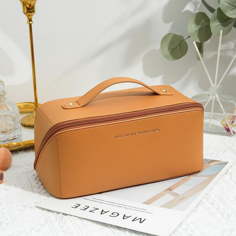 Magnetic standing makeup bag, portable for outdoor use, large capacity partitioned storage, makeup storage bag, toiletry bag