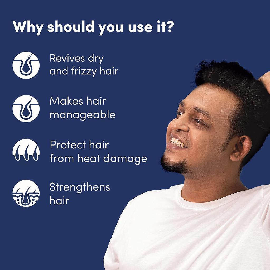 Man Matters Hair Serum For Men Non Sticky Shine Smooth Frizz Control For Silkier Hair 90 Ml Lightweight