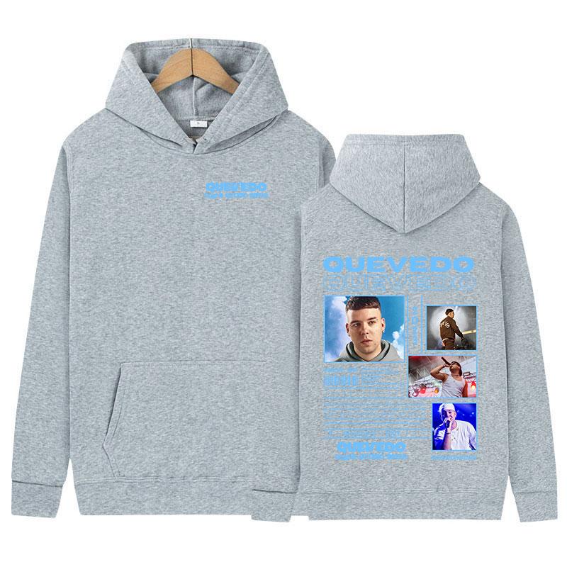 Rapper QUEVEDO Neues Album Hoodie Herren Damen Vintage Langarm Mode Sweatshirt Hip Hop Hohe Qualität Oversized Kapuzenpullover Streetwear