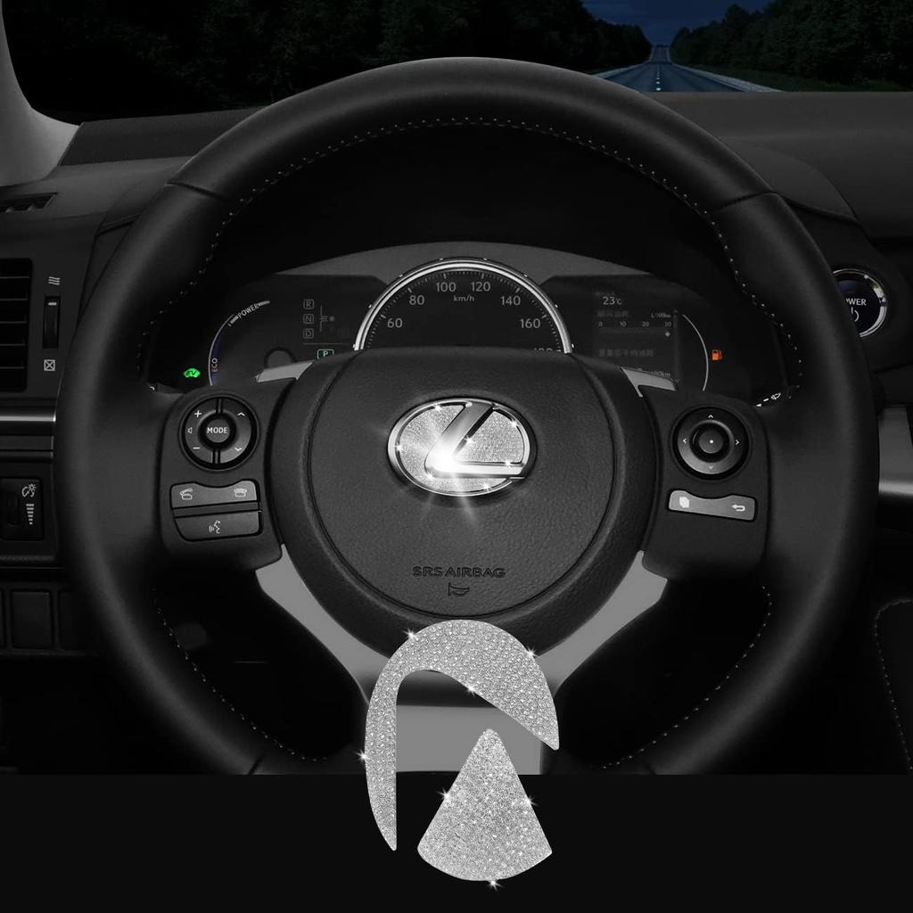 Bling Car Steering Wheel Emblem Logo Sticker Accessories Compatible with Volkswagen, Crystal DIY Diamond Interior Cover Badge Decorations