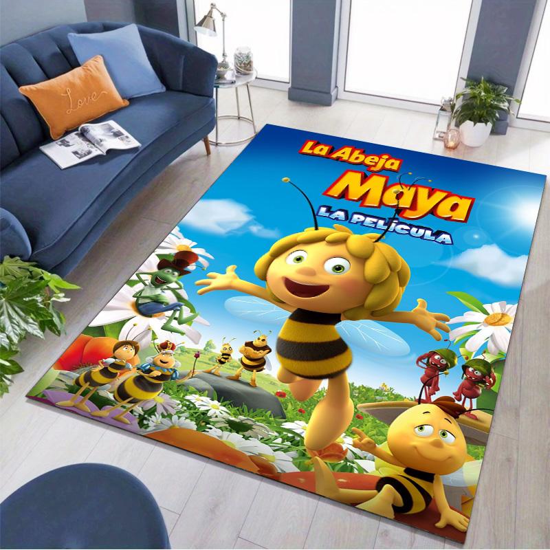 Tappeto A Pelo Corto Stampato Film Cartone Animato Maya l'Ape Tappetino Rettangolare Antiscivolo Tappeto Decorativo Carino Animazione per Bambini per Camera da Letto Soggiorno