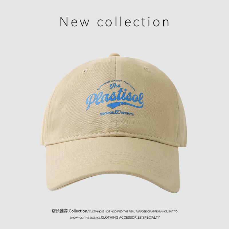 Grinding baseball cap men's simple hat women's season big head circumference showing face small wide brim cap