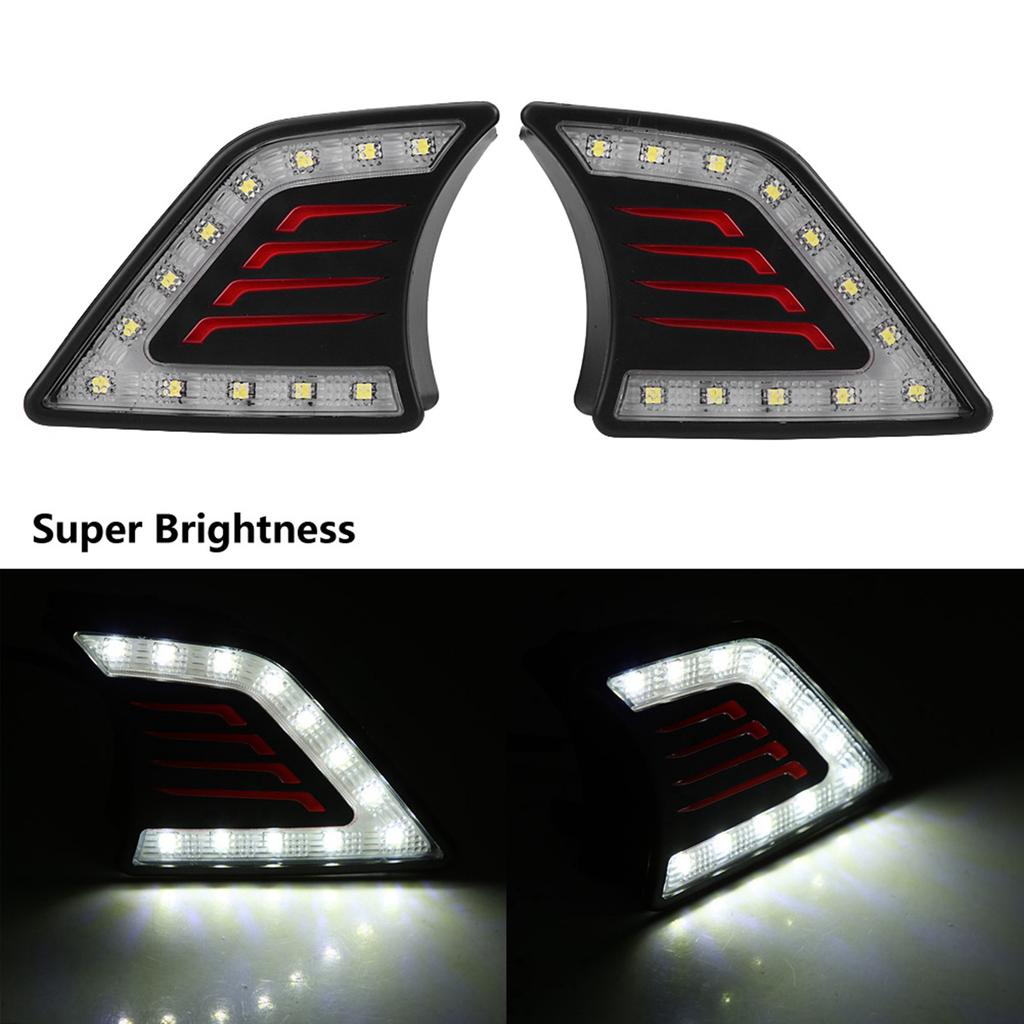 1 Çift Araba Gündüz Farı DRL LED Gündüz Farı Sis Lambası Hilux Vigo 12? için14