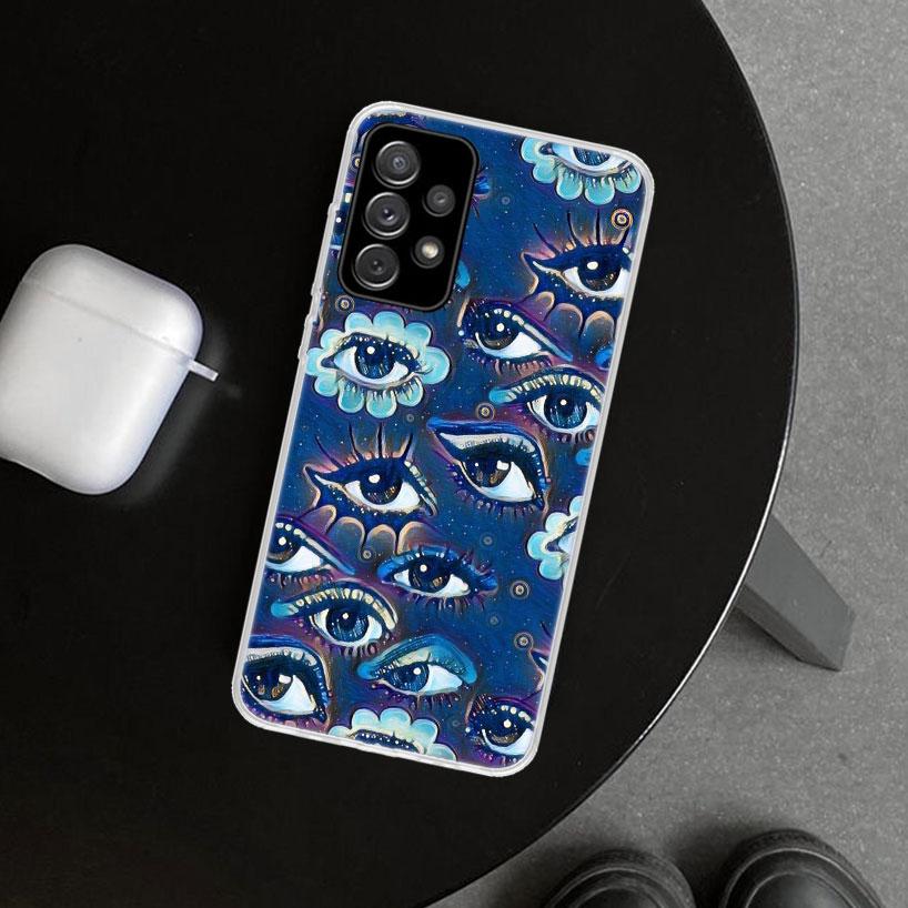 Lucky Blue Evil Eye Phone Case for Samsung Galaxy A17 A16 A26 A36 A56 A57 A37 A15 A25 A35 A55 A14 A24 A34 A54 A13 A23 A33 A53 Ga