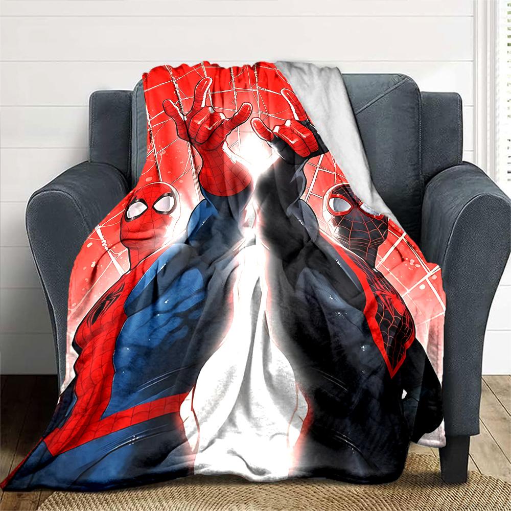 Spiderman Spiderverse Flannel Blanket Super Soft Warm Cozy Blanket For Sofa Bed Office Travel Allseason Home Decor Gift