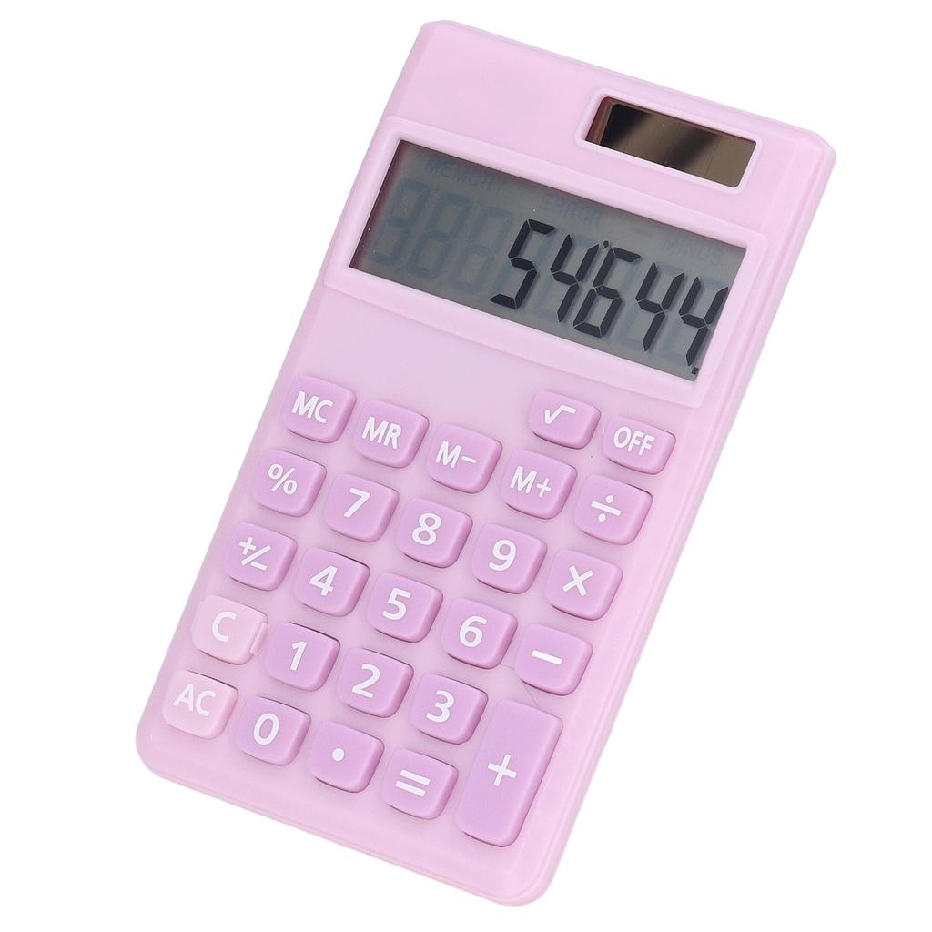Calculators 8 Digit Solar Battery Dual Power Handheld Pocket Calculator with Large LCD Display Big