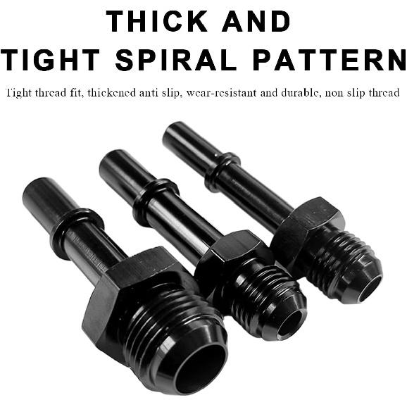 Fuel Line Fitting, 6AN Male to 3/8" SAE Quick Disconnect Male Push On EFI Fuel Hose Line Fitting Adapter, Straight Aluminum Sealed EFI Push Lock