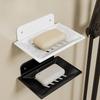 Aluminum Alloy Bathroom Soap Rack Household Punch-Free Wall Mounted Toilet Soap Box Drain Shelf Bathroom Organizer Storage Frame