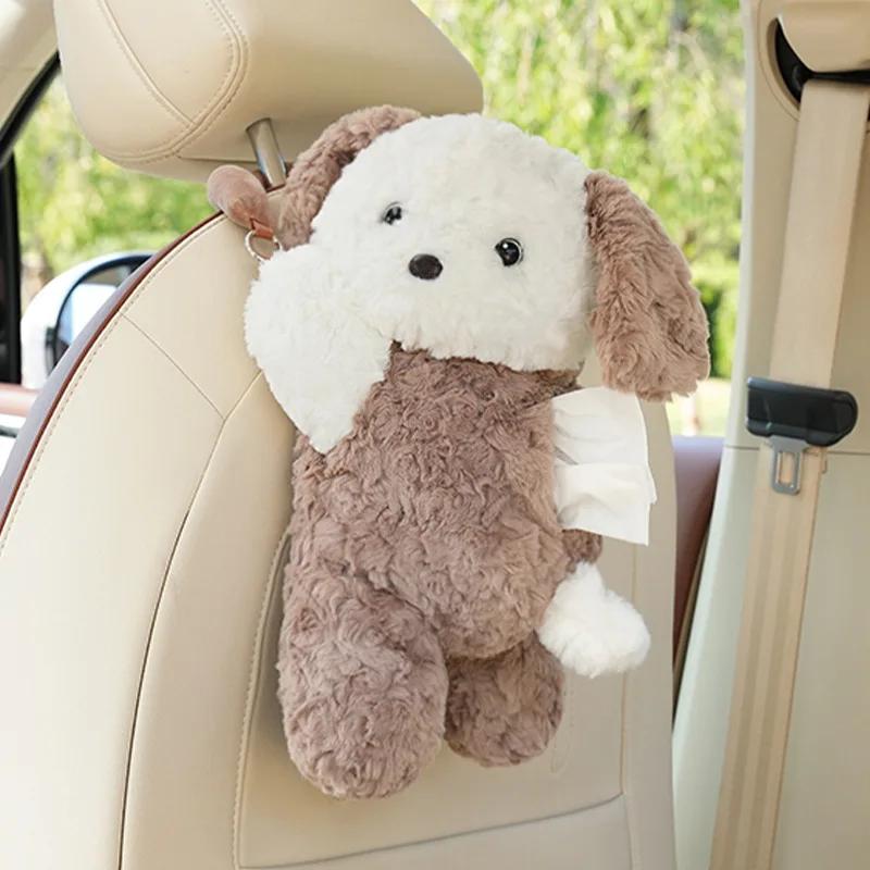 1pc Universal Car Tissue Hanger Doll Cute Creative Hanging Tissue Holder Plush Vehicle Tissue Case Paper Box