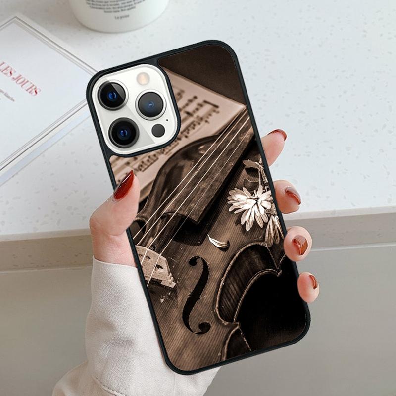 Violin and Musical Note Phone Case For iPhone 17 Air 11 12 13 14 15 16 Pro Max Cover For iPhone 17 Air Max Plus Coque Shell