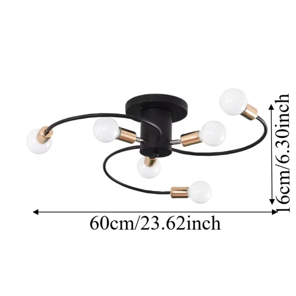 Black White Gold Ceiling Light Soft Six Heads Nordic Ceiling Light E27 Bulb Base Energy Saving LED Ceiling Light Kitchen