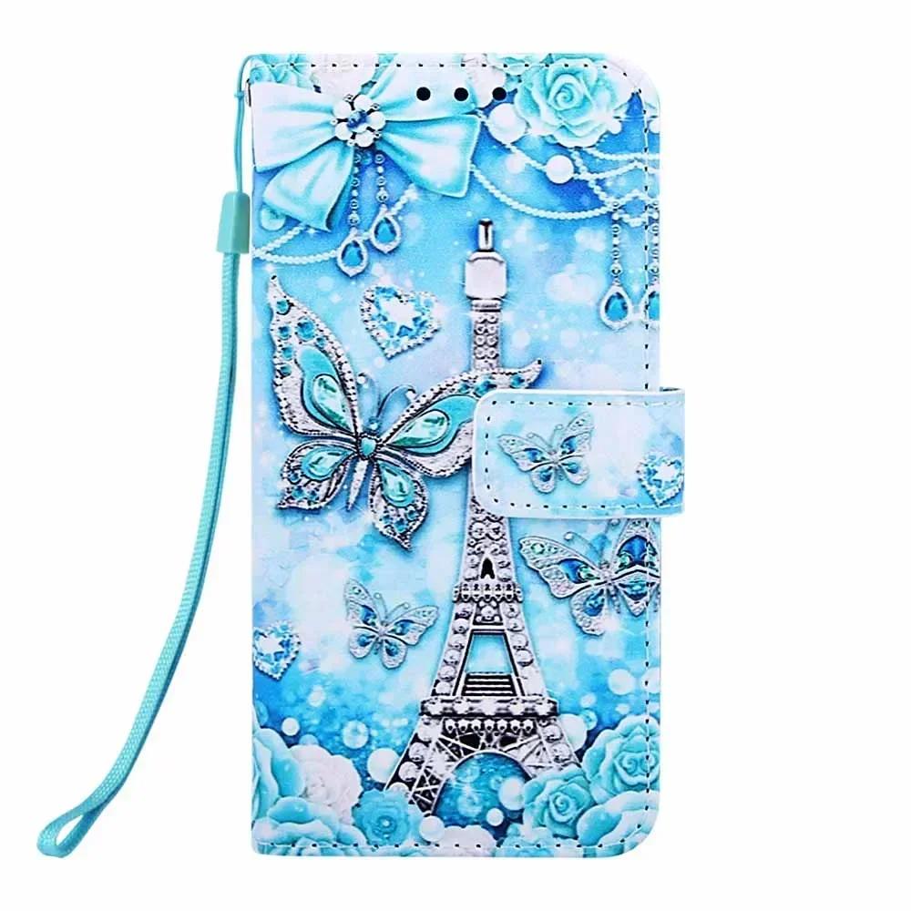 Cute Painted Leather Flip Case on For Tecno Pova Curve 2 Camon 50 Spark Go 3 2 1 1S Pop 10 10C Wallet Stand Book Cover Card Slot