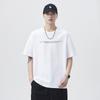 New Summer Japanese Style Letter Front Chest Print 190g Loose Round Neck T-shirt