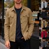 Men S Casual Slim Fit Single Breasted Collared Long Sleeve Solid Color Warm Jacket