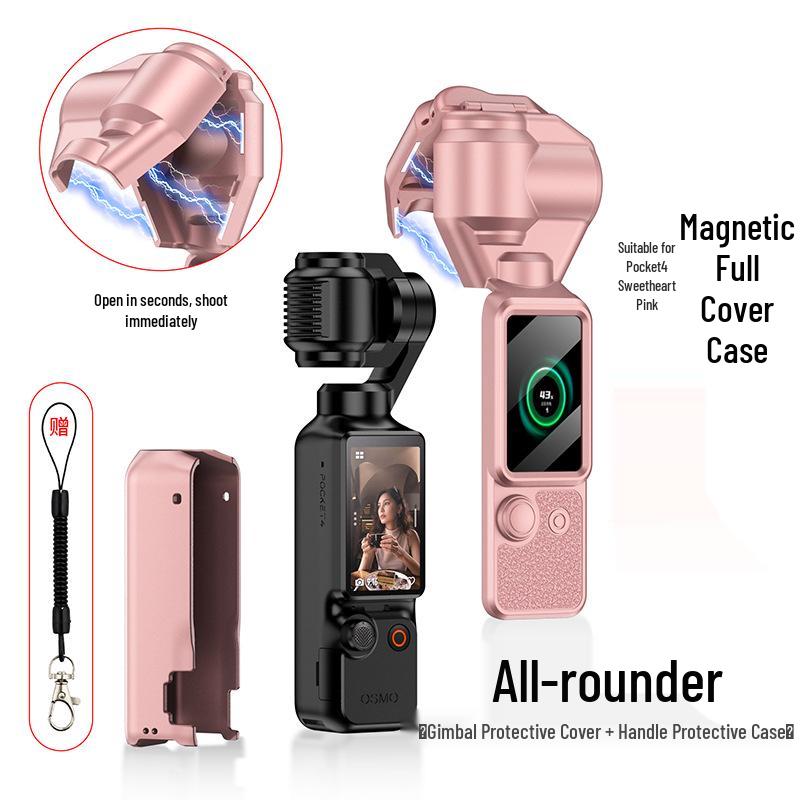 DJI Pocket 4/3 Magnetic Flip Case: Full Coverage Gimbal Protector for Sports Camera