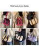 Japanese Color Block Canvas Tote: Lightweight, Large-Capacity, Versatile Handbag for Women - Shoulder or Crossbody Use.