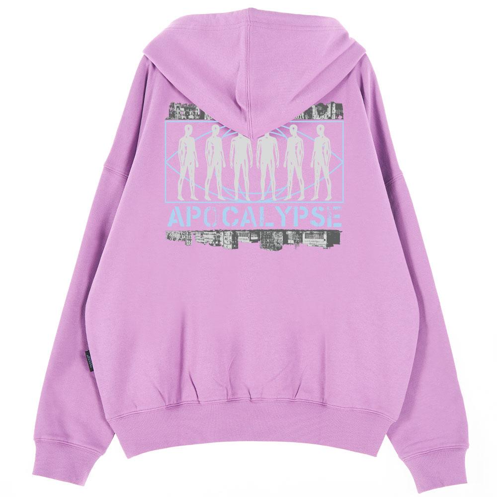 Oversized Drop Shoulder Apocalypse City Hoodie_Violet
