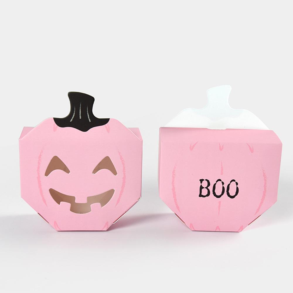 10Pcs Halloween Pink Pumpkin Shaped Candy Boxes Gift Boxes Mini Treat Boxes Container for Halloween Party Decoration Supplies other