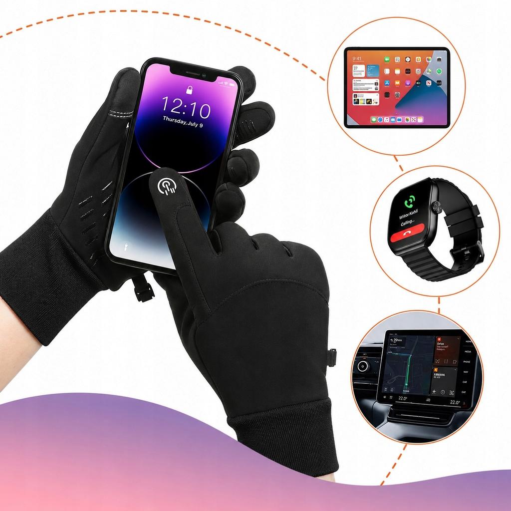 Jokureao Sports Gloves Touchscreen Anti-Slip Black