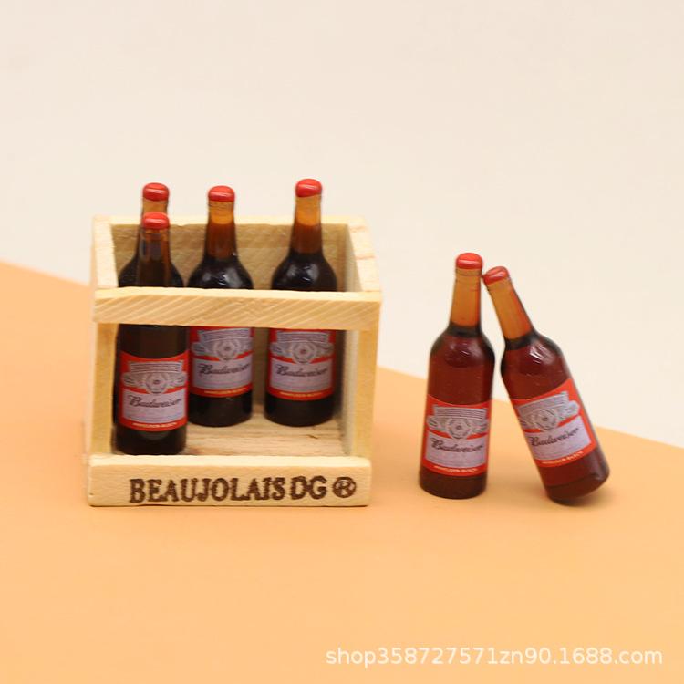 Japanese Dollhouse Beer Frame Drink Basket Model Miniature Accessories Shooting Props Ornament Toys