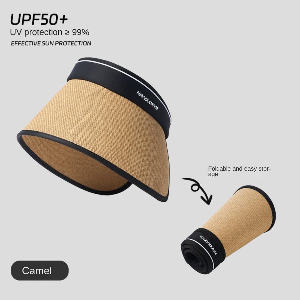 Foldable Wide Brim Bucket Hat Bow Hollow Straw Hat Fashion Woven Empty Top Cap  Beach