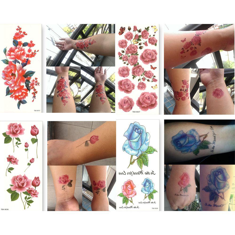 3D Beauty Flowers Waterproof Sexy Arm Leg Art Temporary Tattoo Stickers Body Art Fake Tattoos