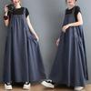 Plus Size Women's Denim Suspender Dress - Loose Fit, Slimming, Mid-Length for Spring/Summer