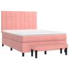 3137844 vidaXL Divan Bed with Mattress Pink 140x190 Cm Velvet