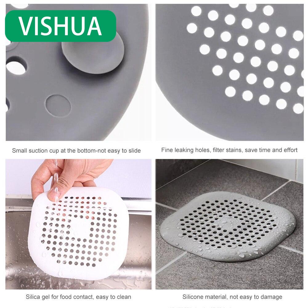 Hair Strainer Anti-block Sink Filter Bathtub Shower Floor Drain Plug Silicone Stopper Kitchen Deodorizer Bathroom Accessories