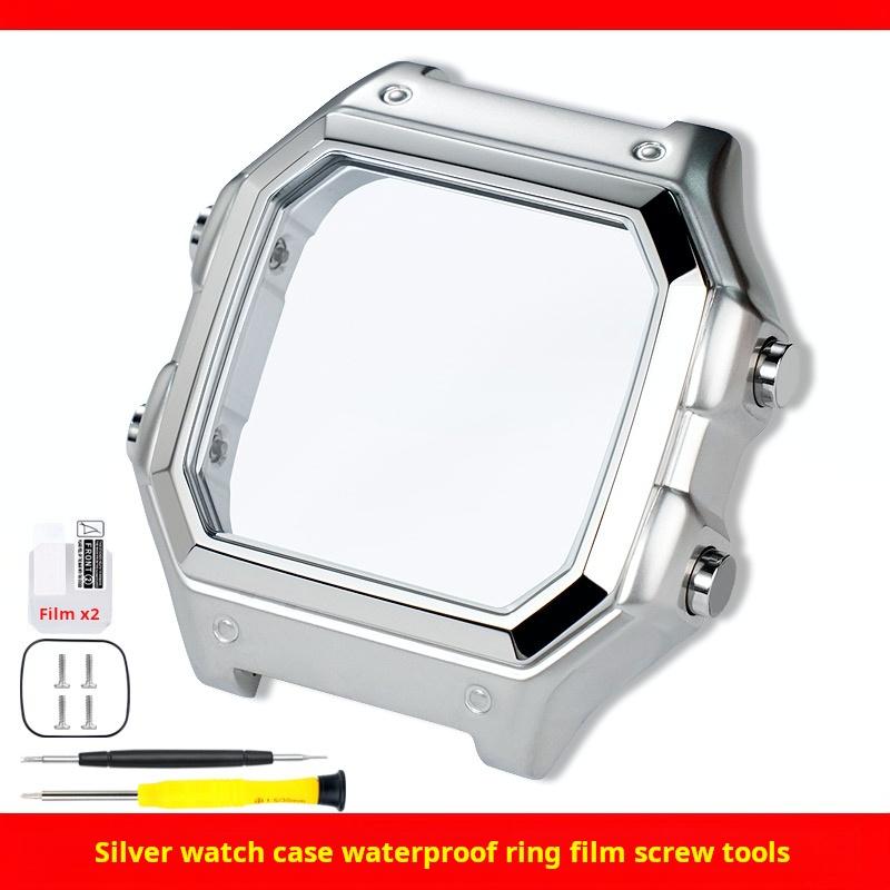 AE1200 Case Stainless Steel Bezel Strap for Casio G-Shock 3299 AE-1200WH AE-1300 Modified Metal Wristband Case Mirror Glass Kit