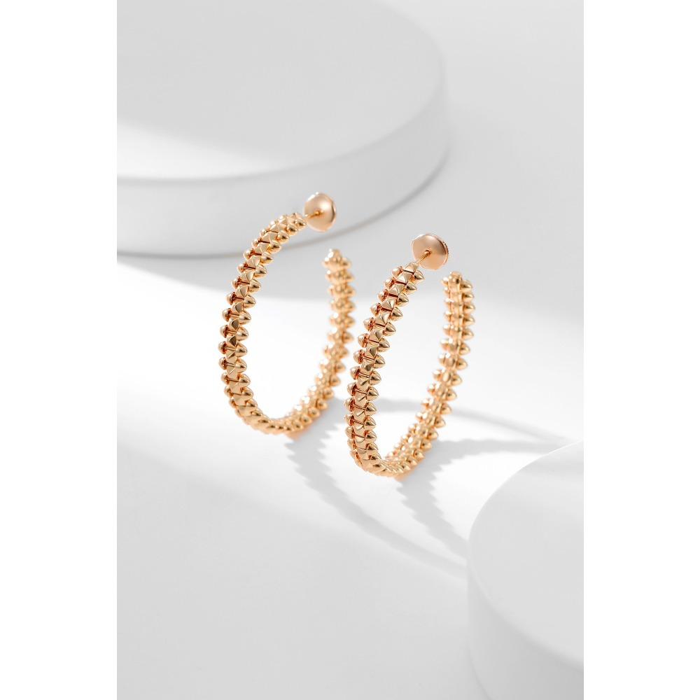 Rivet Earrings Thick-plated 18K Rose Gold Women's Light Luxury European and American Versatile