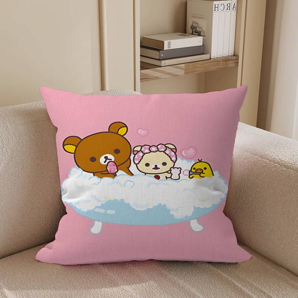 Cartoon RilakkumaS Anime Pillow Case Removable Washable Cushion Cover – All-Season Soft Linen